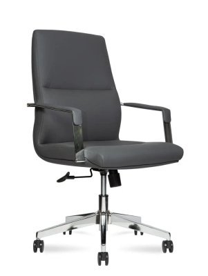 Кресло для переговорной Sunon Слим / Slim SL900B серая премиум экокожа