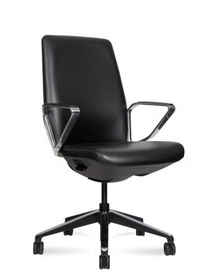 Кресло для переговорной Sunon Атлас / Atlas CAT60SQ черная кожа
