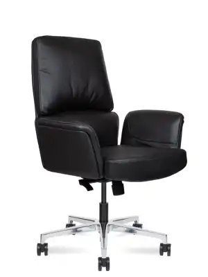 Кресло для переговорной Norden Бонно браун LB / Bonno LB black  HD-2204-1 L LB black черная кожа