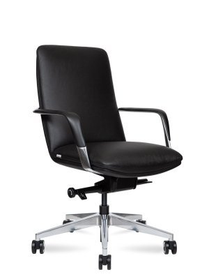 Кресло для переговорной Norden Нэо блэк LB / Neo LB black HD-2218-1 L LB black черная кожа