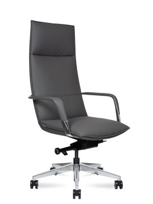 Кресло для руководителя Norden Паркер грэй / Parker grey HD-2216-2 H grey серая премиум экокожа