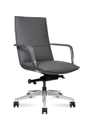 Кресло для переговорной Norden Паркер грэй LB / Parker LB grey HD-2216-2 L LB grey серая премиум экокожа
