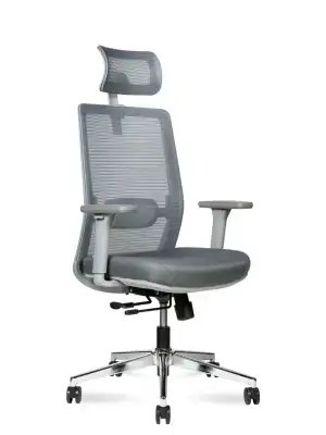 Кресло для персонала Norden Райт грэй / Right grey 842-297 grey fabric серая сетка, серая ткань, сиденье слайдер