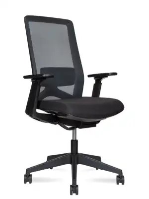 Кресло для персонала Norden Вильямс блэк LB / Williams LB black HLC-2909F black LB черная сетка, черная ткань, сиденье слайдер
