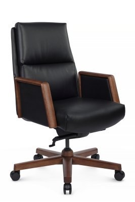Кресло для руководителя Riva Design Франко-М / Franco-M B2415-1 черная кожа