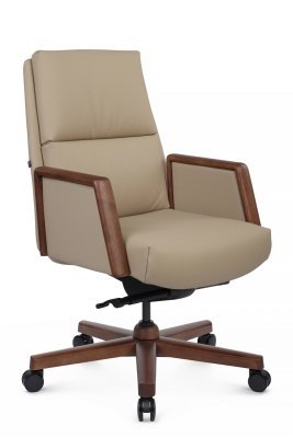 Кресло для руководителя Riva Design Франко-М / Franco-M B2415-1 светло-бежевая кожа