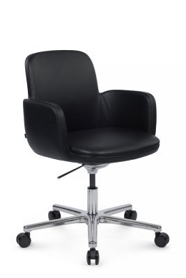 Кресло для переговорной Riva Design Шарм / Charm B2512 черная кожа