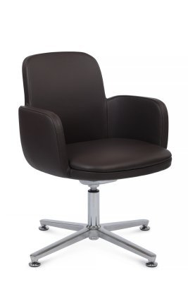 Кресло для переговорной Riva Design Шарм-СТ / Charm-ST C2512 темно-коричневая кожа