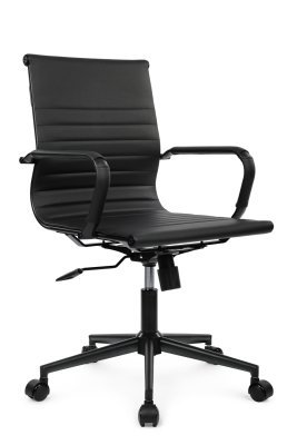 Кресло для персонала Хьюго / Hugo RCH 6002-2SEB черная экокожа, черная крестовина
