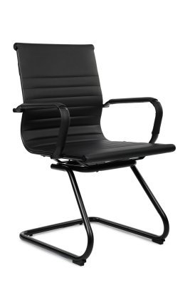 Конференц-кресло Хьюго / Hugo RCH 6002-3SEB черная экокожа, черные полозья