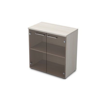 Шкаф низкий со стеклом (800*450*845), Глосс Лайн/Gloss Line, цвет Ivory