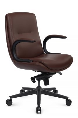 Кресло для переговорной Riva Design Данте-М / Dante-M B2561-12 темно-коричневая премиум экокожа
