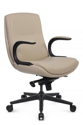 Кресло для переговорной Riva Design Данте-М / Dante-M B2561-12 бежевая премиум экокожа