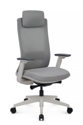 Кресло для персонала Riva Design Миратт / Miratt MRTG-001 светло-серая сетка, светло-серая ткань