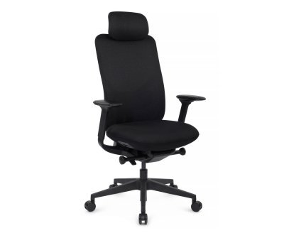 Кресло для персонала Riva Design Антлер / Antler EAN-001A  черная сетка, черная ткань, сиденье слайдер