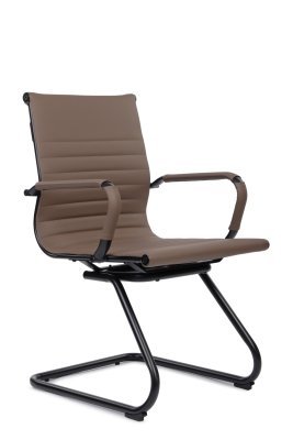Конференц-кресло Хьюго / Hugo RCH 6002-3SEB коричневая экокожа, черные полозья