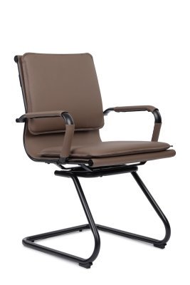 Конференц-кресло Хьюго / Hugo RCH 6003-3SEB коричневая экокожа, черные полозья
