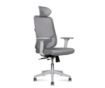 Кресло для персонала Norden Бэст грэй / Best grey WH256AG серая сетка, серая ткань, сиденье слайдер