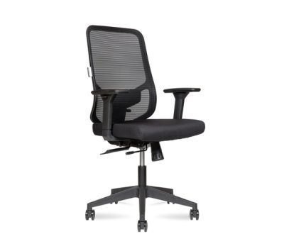 Кресло для персонала Norden Бэст LB блэк / Best LB black WH256B черная сетка, черная ткань, сиденье слайдер