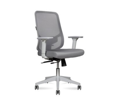 Кресло для персонала Norden Бэст LB грэй / Best LB grey WH256BG серая сетка, серая ткань, сиденье слайдер