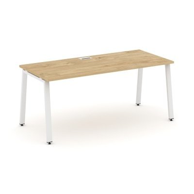 Стайл Проджект Директ Стол письменный SN-6A.SR-025.M Тиквуд Светлый/Металл Белый/Заглушка Металл Бел