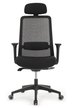 Кресло для персонала Riva Design Ворк / Work W-218C BLACK черная сетка, черная ткань - 1