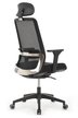 Кресло для персонала Riva Design Ворк / Work W-218C BLACK черная сетка, черная ткань - 3