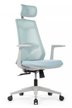 Кресло для руководителя Riva Design Гем / Gem 6230A-HS голубая сетка, голубая ткань
