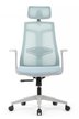 Кресло для руководителя Riva Design Гем / Gem 6230A-HS голубая сетка, голубая ткань - 1