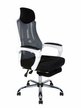 Кресло для руководителя Norden 007 Нью / 007 NEW H-051 white frame белый пластик, серая сетка, черная ткань