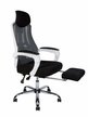Кресло для руководителя Norden 007 Нью / 007 NEW H-051 white frame белый пластик, серая сетка, черная ткань - 4