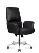 Кресло для переговорной Norden Бонно браун LB / Bonno LB black  HD-2204-1 L LB black черная кожа