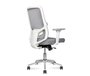 Кресло для персонала Norden Бэст LB вайт / Best LB white WH256BW серая сетка, серая ткань, хром крестовина, сиденье слайдер - 3