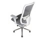 Кресло для персонала Norden Бэст LB вайт / Best LB white WH256BW серая сетка, серая ткань, хром крестовина, сиденье слайдер - 5